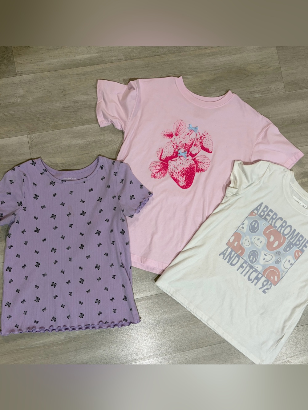 Cat & Jack White, Pink & Lavender Kids Pajama Tops - 3-Pack